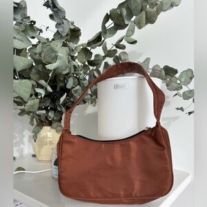 Brown nylon shoulder bag / purse
